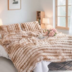 Σετ Παπλωματοθήκη Ημίδιπλη Καφε Rabbit 160X220 με 1 μαξιλαροθήκη 50×70+12CM S-012