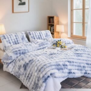 Σετ Παπλωματοθήκη Ημίδιπλη Μπλε Rabbit 160X220 με 1 μαξιλαροθήκη 50×70+12CM S-010