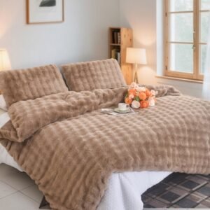 Σετ Παπλωματοθήκη Ημίδιπλη Καφέ Rabbit 160X220 με 1 μαξιλαροθήκη 50×70+12CM S-008