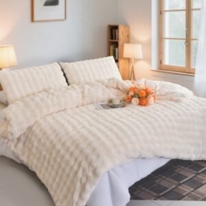 Σετ Παπλωματοθήκη Ημίδιπλη Εκρού Rabbit 160X220 με 1 μαξιλαροθήκη 50×70+12CM S-007