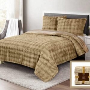 Κουβερτοπάπλωμα Rabbit  Καφέ 220X240 Mε 2 Μαξιλαροθήκες 4KG T-1543