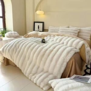 Κουβέρτα Γούνινη Εκρού Rabbit Bubble Plush 220X240 3.5KG R1580