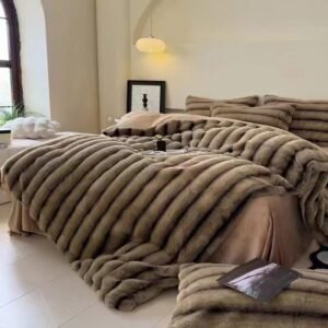 Κουβέρτα Γούνινη Καφέ Rabbit Bubble Plush 220X240 3.5KG R1581