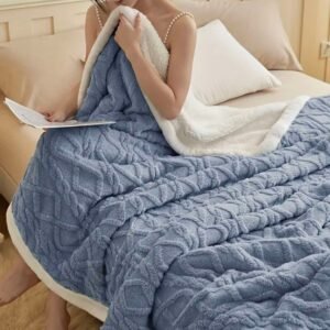 Κουβέρτα Προβατάκι Sherpa Ημίδιπλη Γαλάζιο 160X220CM 2kg GP-01