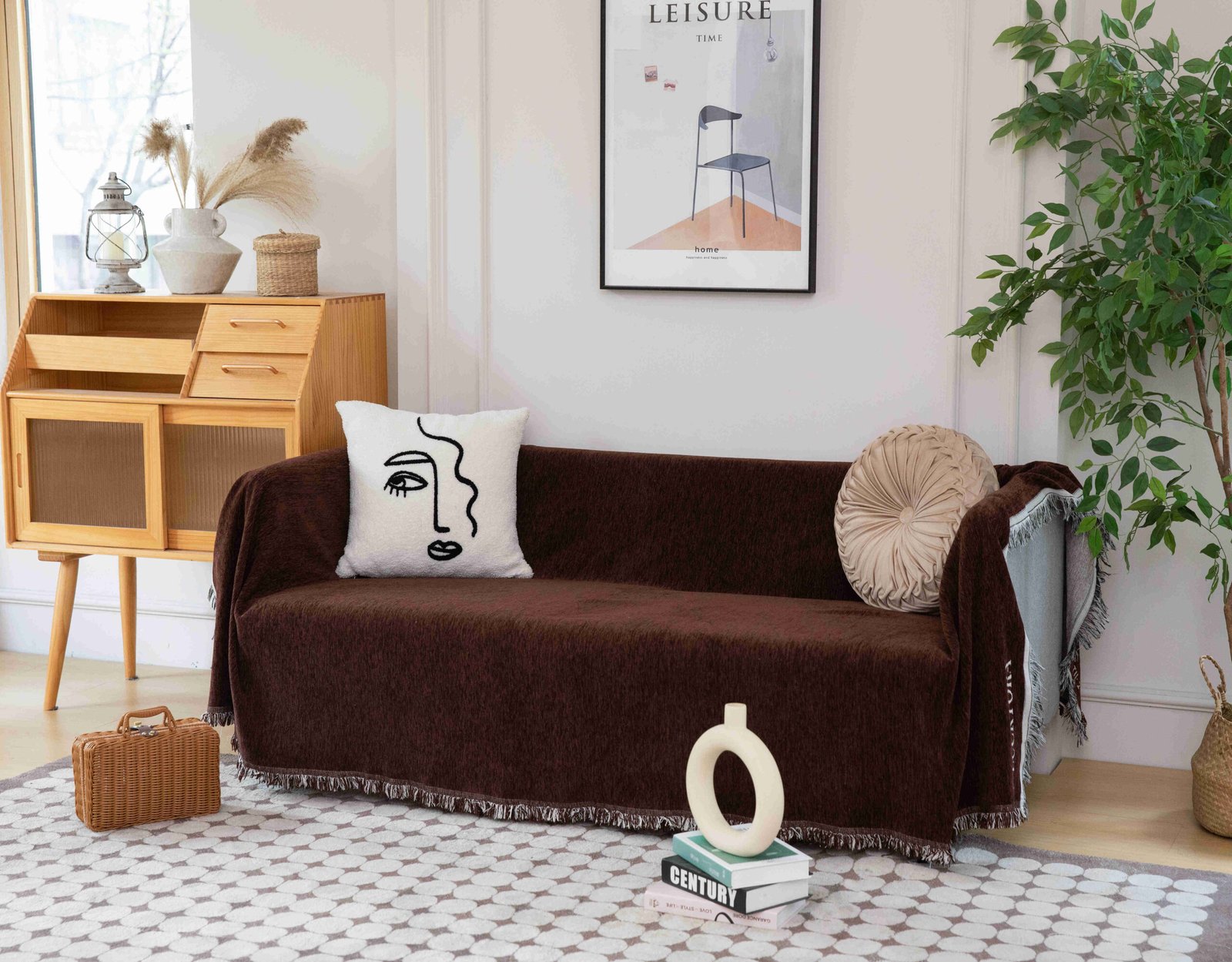 ΡΙΧΤΑΡΙ CHENILLE- Με Κρόσσια Καφέ 180Χ200CM C100-4 - Image 2