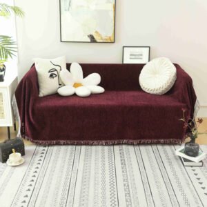 ΡΙΧΤΑΡΙ CHENILLE - Με Κρόσσια Μπορντό 180Χ280CM C100-2