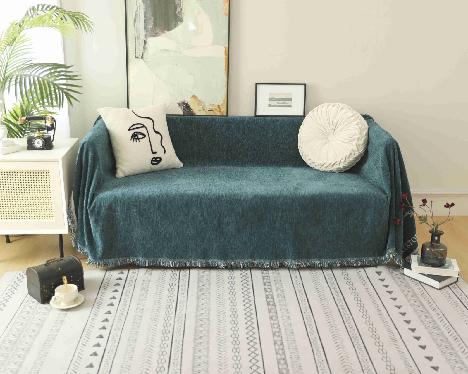 ΡΙΧΤΑΡΙ CHENILLE - Με Κρόσσια Πράσινο 180Χ280CM C100-5