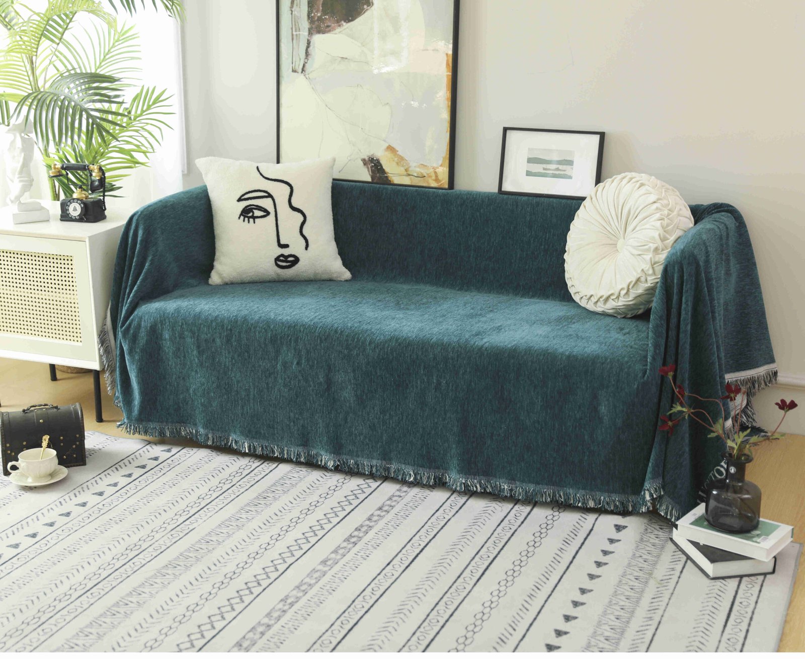 ΡΙΧΤΑΡΙ CHENILLE - Με Κρόσσια Πράσινο 180Χ280CM C100-5 - Image 2